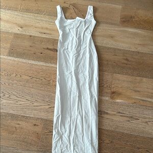 Naked Wardrobe Cream Alligator Maxi Dress